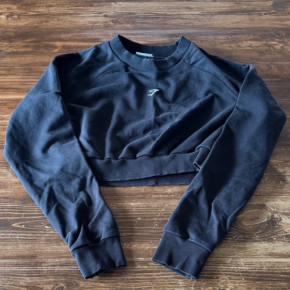 Gymshark Black Cropped Hoodie